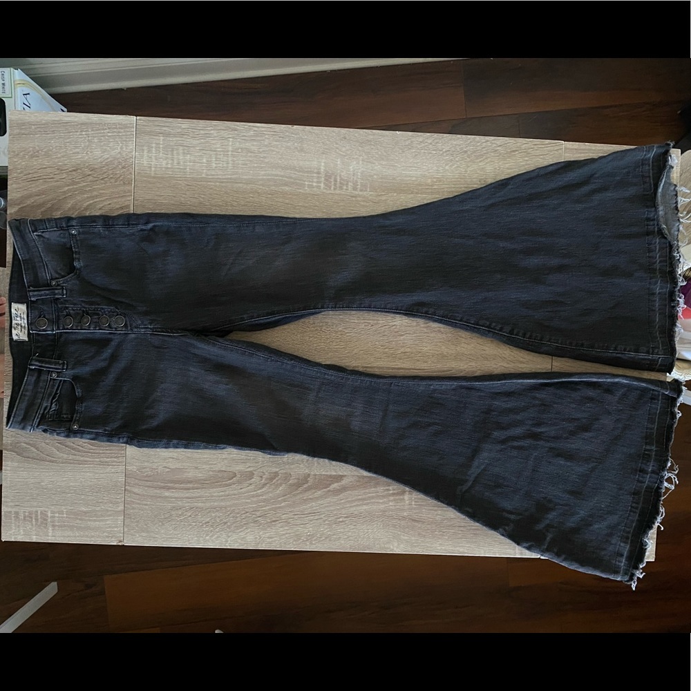 Black Flared Free People Jeans
